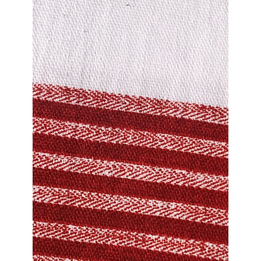 NEW Ralph Lauren Red & White Horizontal Stripe Fabric Shower Curtain 70x72” Xmas